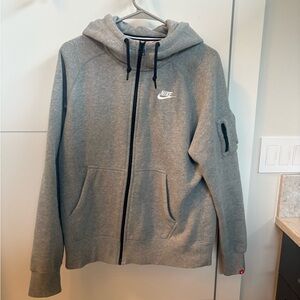 Nike Heather Gray Hoodie with Red Tag AW77
